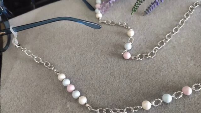 Цепочка для Очков и Бусы. Украшение 2 в 1 с жемчугом Сваровски. смотреть онлайн