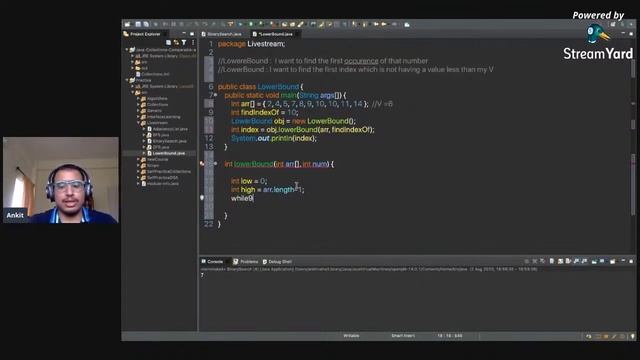 3. Binary Search in java without recursion & finding lower bound & upper bound. смотреть онлайн