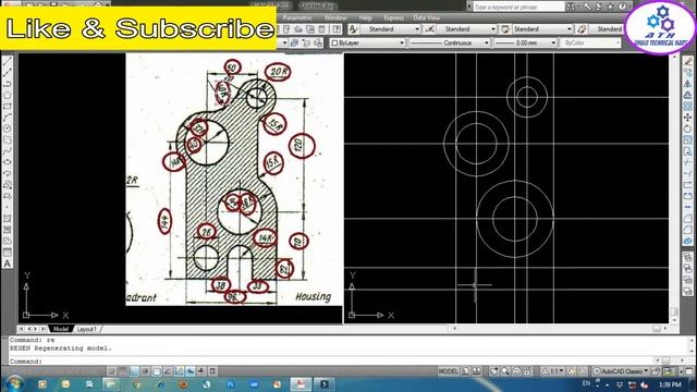 Autocad Tutorial 2D 2018 | Chapter-25 | Drawing-18 (Example-18) | By Ahuja Technical Hant смотреть онлайн