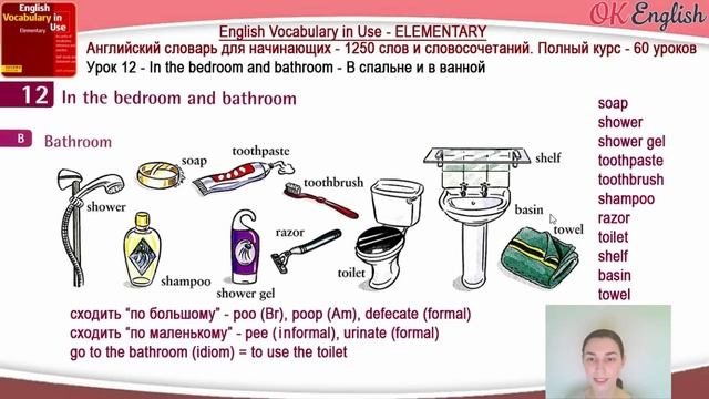 Тема 12 In The Bedroom And Bathroom - В спальне и в ванной. ?Английский словарь для начинающих