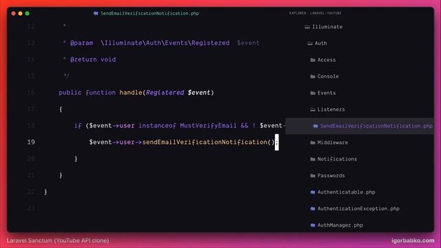 Laravel YouTube API клон #82 - Отправка ссылки для подтверждения почты при регистрации смотреть онлайн