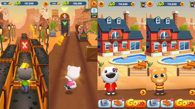 Talking Tom Gold Run Wild West - Talking Tom Vs Talking Angela Vs Talking Hank Vs Talking Ginger