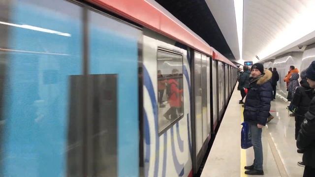 Метропоезд 81-775/776/777 "Москва-2020" станция метро Марьина Роща, маршрут №11 смотреть онлайн
