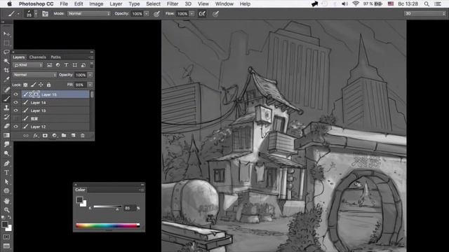 Photoshop 3D + google sketchup часть 9 Процесс с комментариями смотреть онлайн