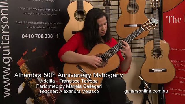 Alhambra Guitar, Model 50th Anniversary Mahogany- Adelita-Performed by Mariella Callegari смотреть онлайн