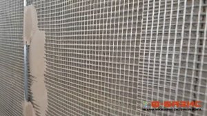 Монтаж стеклотканевой сетки. Штукатурные работы