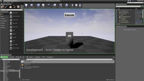 Actor Hidden In Game in Unreal Engine 4