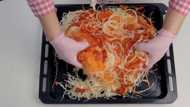 Салат из капусты с болгарским перцем, морковью и луком смотреть онлайн