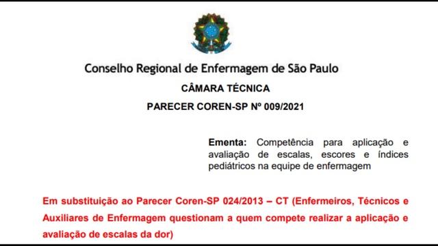 ?? PARECER: QUEM DA ENFERMAGEM FAZ AVALIAÇÃO DAS ESCALAS E ESCORES EM PEDIATRIA? смотреть онлайн