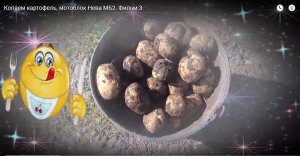 Копаем картофель, мотоблок Нева МБ2. Фильм 3.