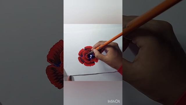 Red one stroke flower painting/Amazing?painting смотреть онлайн