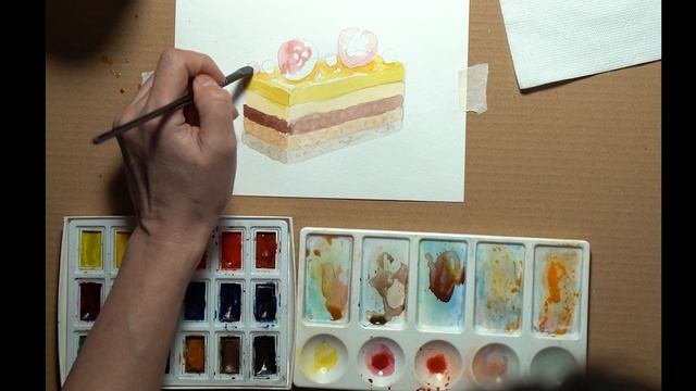 как нарисовать пирожное