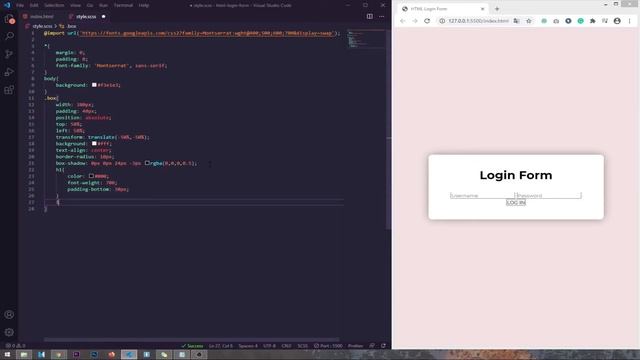 Login Form Using Only HTML & SCSS смотреть онлайн
