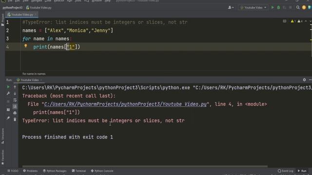 TypeError: List Indices Must Be Integers Or Slices, Not Str