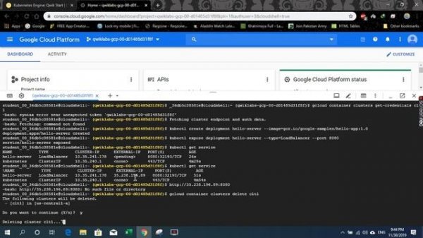 Google Cloud platform: How to complete 4rd Lab : Kubernetes Engine: Qwik Start part 4.