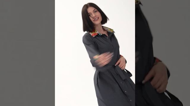 Платье-рубашка «Яркие акценты» смотреть онлайн