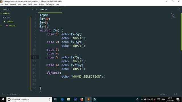 chapter -4 Switch Statement | learn php by Rajesh Sir смотреть онлайн