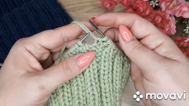 Как сделать фиксированный отворот на шапке резинка 2×2 #шапкаспицами смотреть онлайн