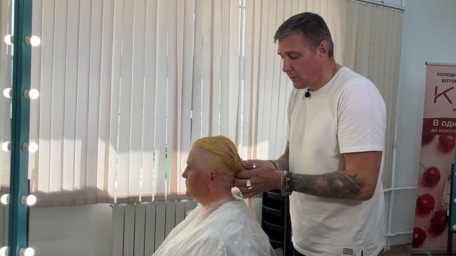 Красим блонд. Все этапы от начала до результата. + реконструкция волос смотреть онлайн