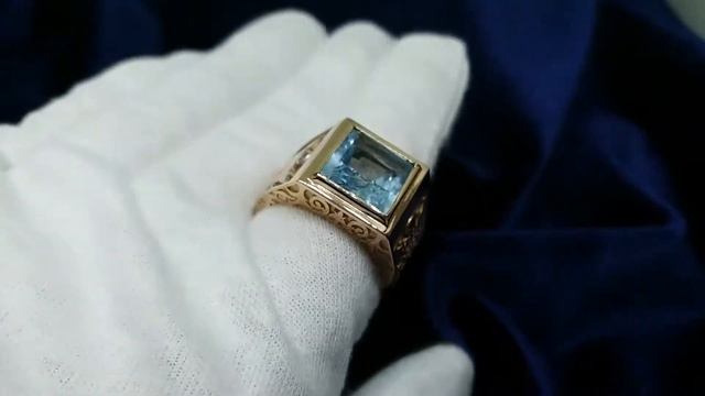 Мужской золотой перстень с крупным Топазом смотреть онлайн