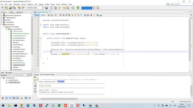Obtener días transcurridos entre dos fechas en JAVA смотреть онлайн