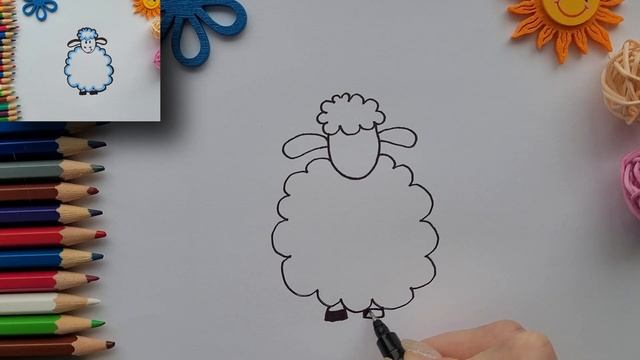 Как нарисовать барашка ребенку смотреть онлайн