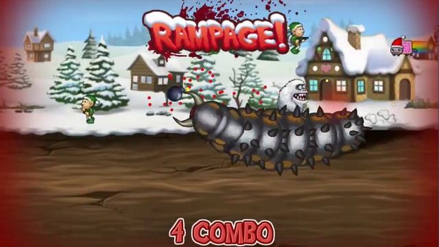 Эволюция плотоядного червя Effing Worms Xmas прохождение! Флеш игра смотреть онлайн