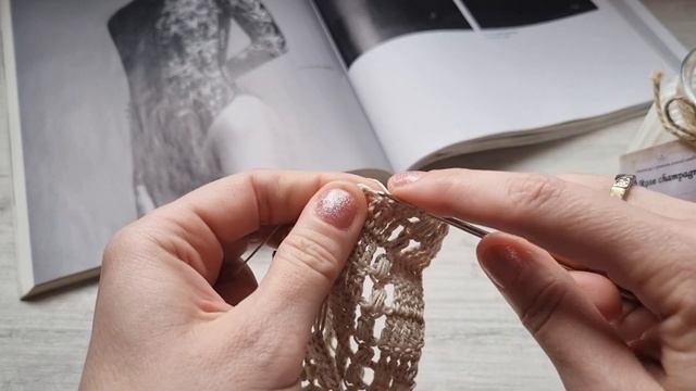 Стильный узор крючком с "соломоновой петлёй" ?knitting pattern. смотреть онлайн