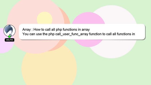 Array : How to call all php functions in array смотреть онлайн