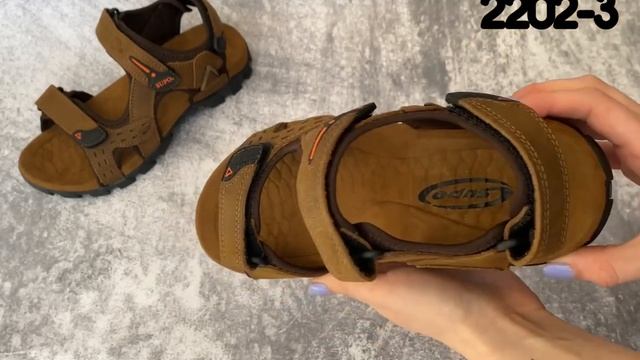 Мужские кожаные сандалии SUPO 2202-3 FOX коричневые смотреть онлайн