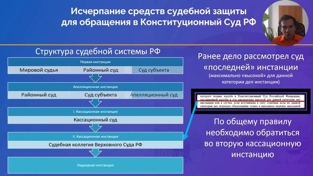 Какие судебные инстанции необходимо пройти, чтобы обратиться с жалобой в Конституционный Суд РФ? смотреть онлайн