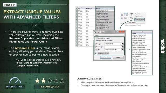 EXCEL PRO TIP: Extracting Unique Values смотреть онлайн