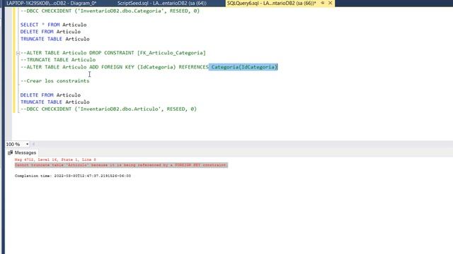 Cannot truncate table because it is being referenced by a foreign key смотреть онлайн