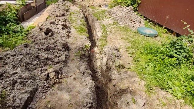 Дренаж вокруг дома и ливневая канализация 109 метров. Ярославская область, с.Лютово, часть 1 смотреть онлайн