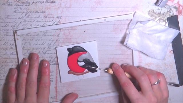 Снегирь. Брошка из полимерной глины. МК смотреть онлайн