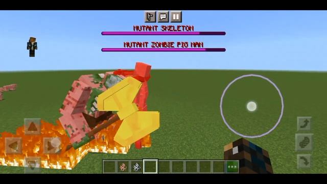 Скелет мутант против Свинозомби мутант в Майнкрафт