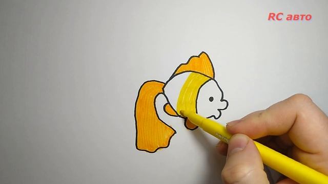 Как БЫСТРО нарисовать золотую рыбку смотреть онлайн