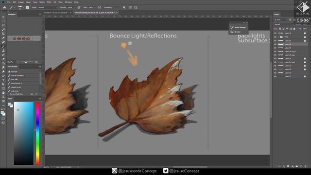 How to Paint an Autumn Leaf in #photoshop смотреть онлайн