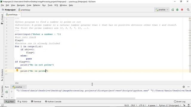 Python program to find a number is prime or not смотреть онлайн