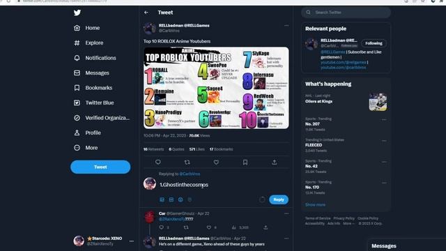 RELLGAMES Made A Top 10 Roblox Anime Youtuber Tier List?! (Satire) смотреть онлайн