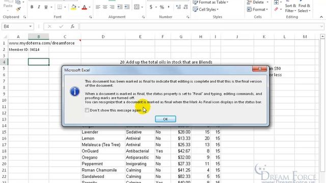 Microsoft Excel 2016: Mark As Final смотреть онлайн