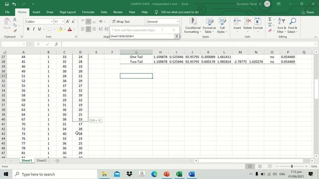 Creating Table using MS Excel for Independent T-test смотреть онлайн