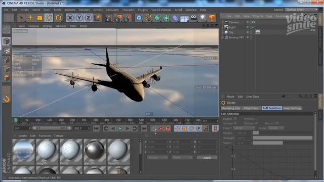 Создание классной сцены с самолетом в Cinema 4D смотреть онлайн