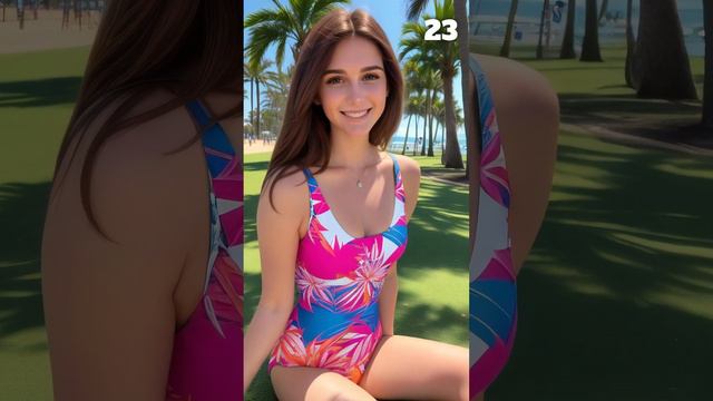 4K AI Art Lookbook: Brown Hair Girls At St Kilda Beach Melbourne #ailookbook4k #ailookbook
