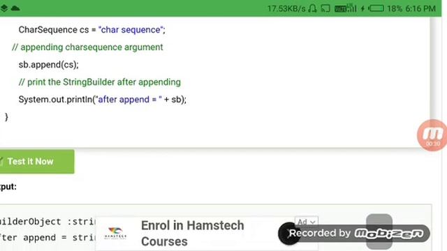 Java string builder append() method(1) смотреть онлайн