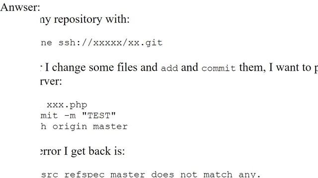 Message 'src refspec master does not match any' when pushing commits in Git смотреть онлайн