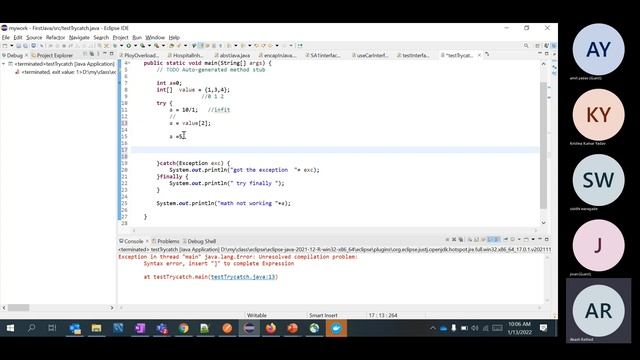 java class : try catch finally, exception and enum in java смотреть онлайн