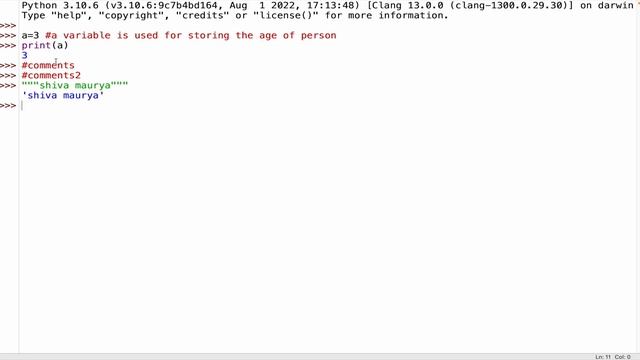 WHAT ARE COMMENTS | IN PYTHON | PROGRAMMING LANGUAGE | PART 3 смотреть онлайн