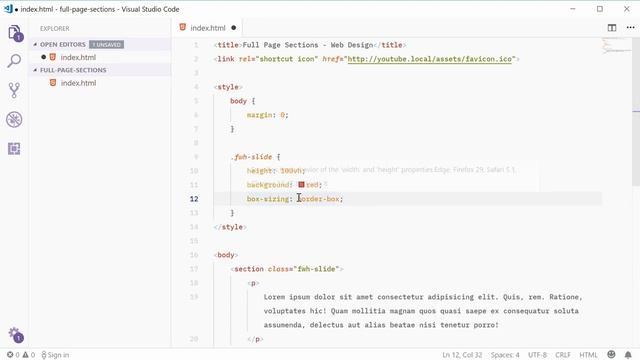 Creating Full Page Sections using HTML & CSS - Web Design Tutorial смотреть онлайн
