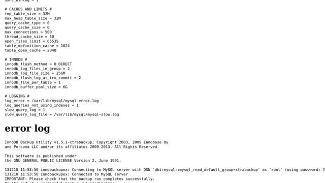 Databases: XtraBackup fails with my.cnf Percona Configuration смотреть онлайн